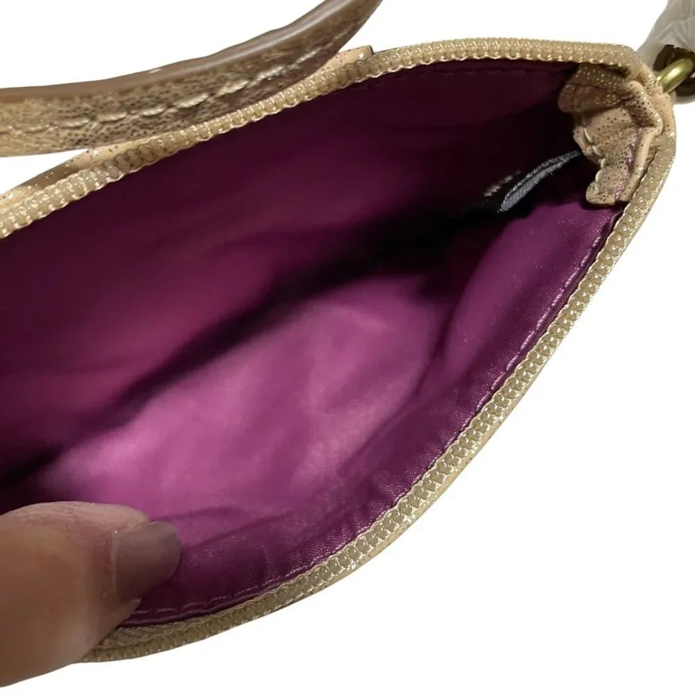 Coach Madison NEW w/ Tags Embossed‎ Metallic Leather Small Wristlet 6 x 4